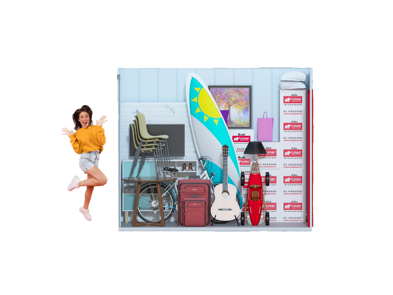 55 Sqft Storage Unit Illustration One Bedroom Storeroom - Furniture & Business Storage